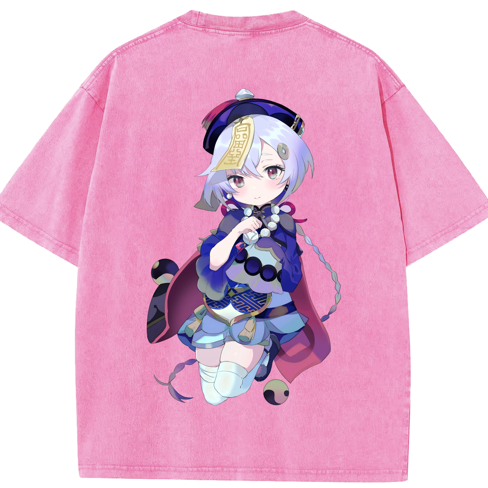 げんし神 七七 なな  genshin Nana 綿100% ヴィンテージ風 半袖Tシャツ（背面プリント）